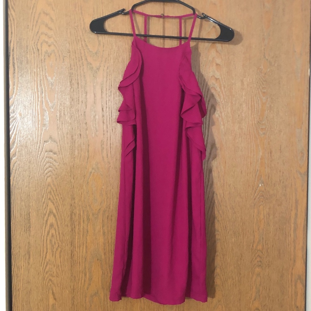 Ruffed side mini dress